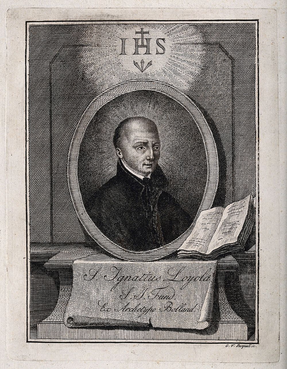 Saint Ignatius of Loyola. Stipple engraving by G.V. Pasquali.