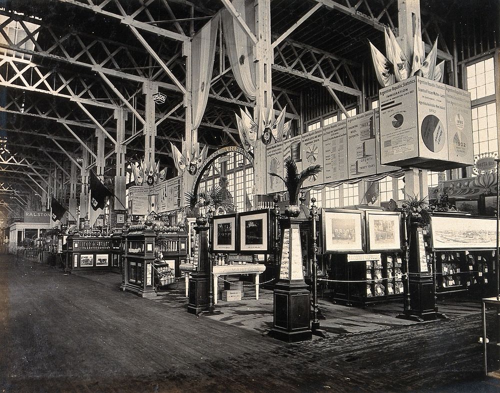 The 1904 World's Fair, St. Louis, Missouri: an Argentine agricultural exhibit. Photograph, 1904.