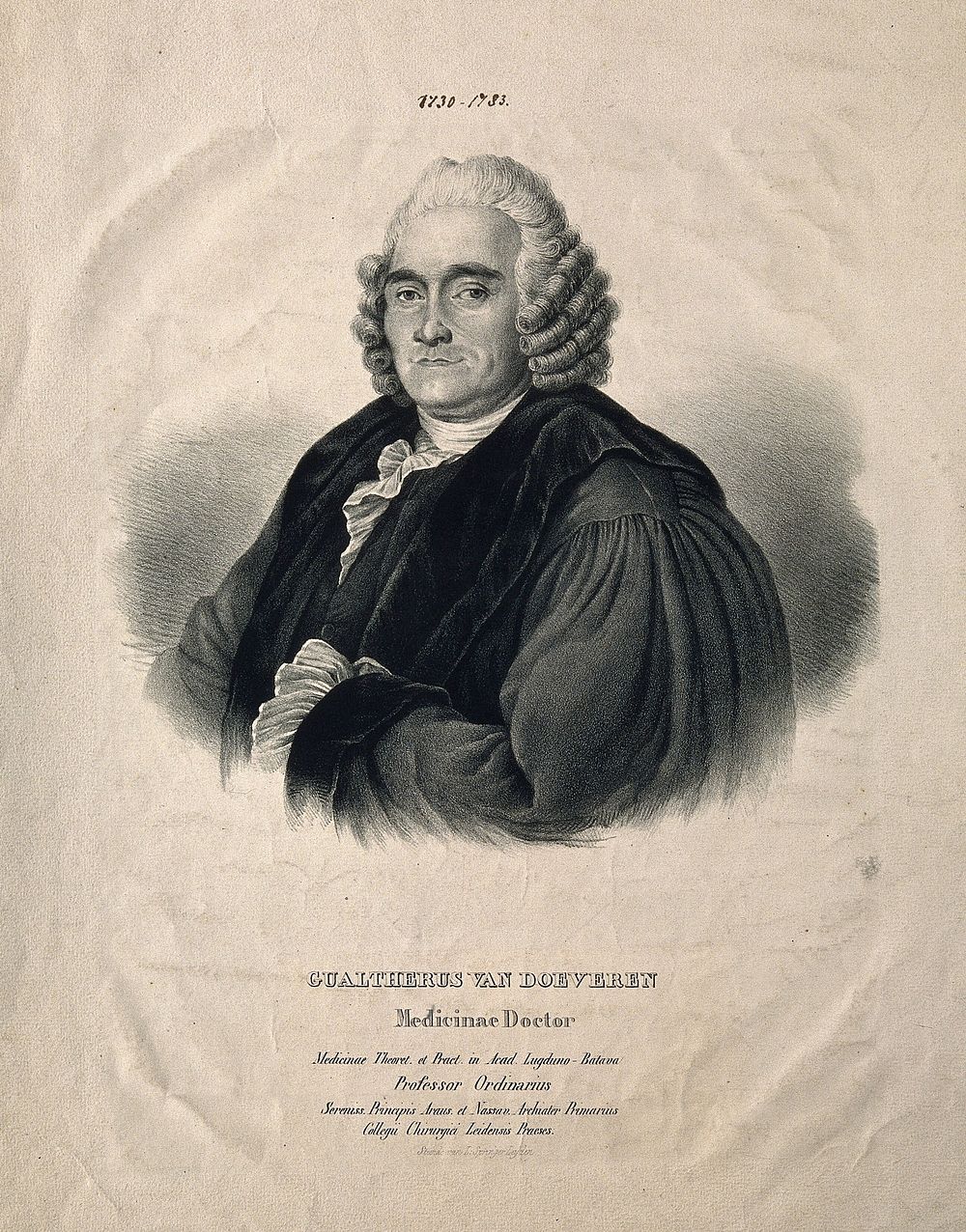 Gualtherus (Wouter) van Doeveren. Lithograph.