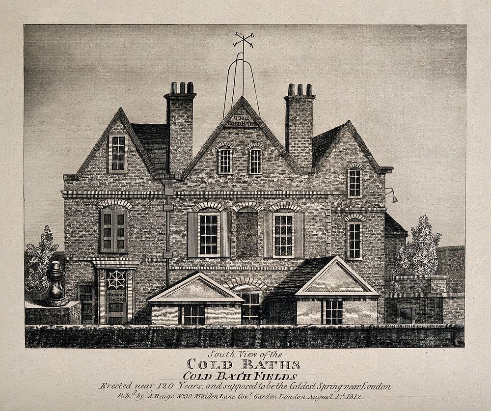 Coldbath House. Engraving (by J. Bengo), 1812.