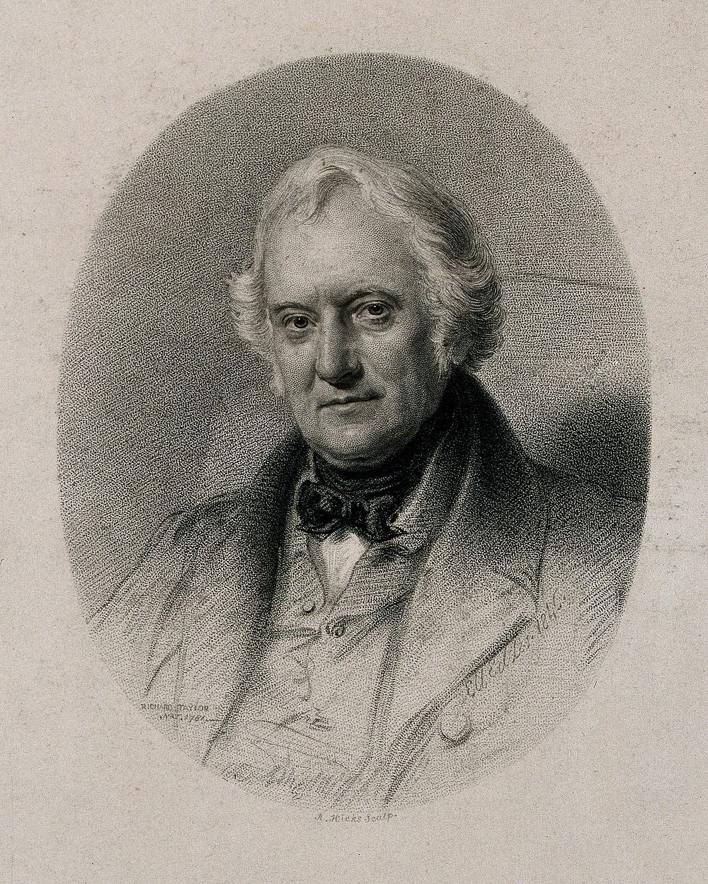 Richard Taylor. Stipple engraving by A. Hicks after E. U. Eddis, 1846.