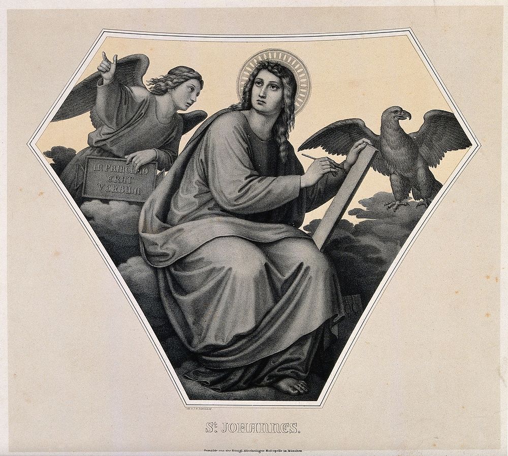 Saint John the Evangelist. Lithograph by J.G. Schreiner.
