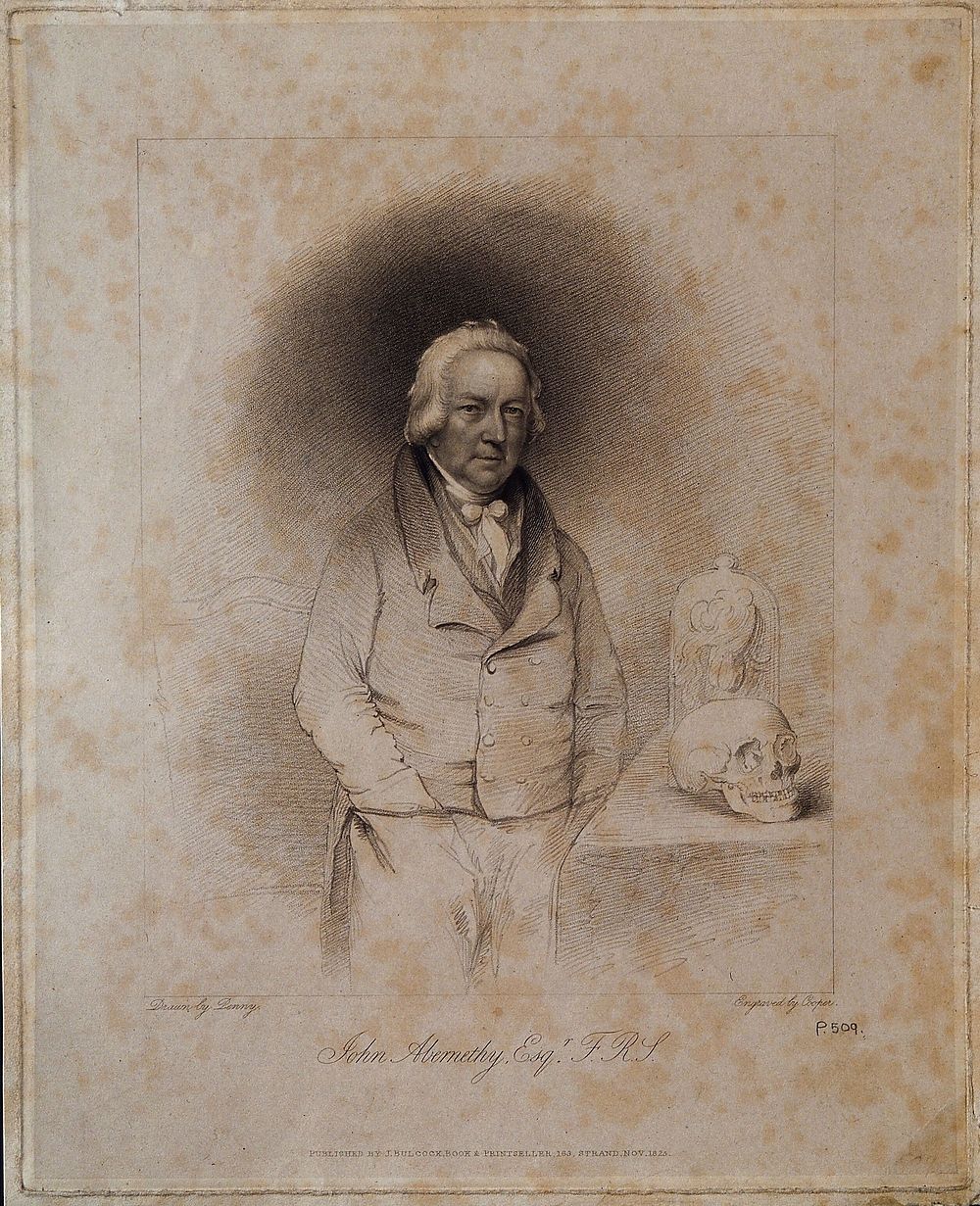 John Abernethy. Stipple engraving by R. Cooper, 1825, after C. Penny.