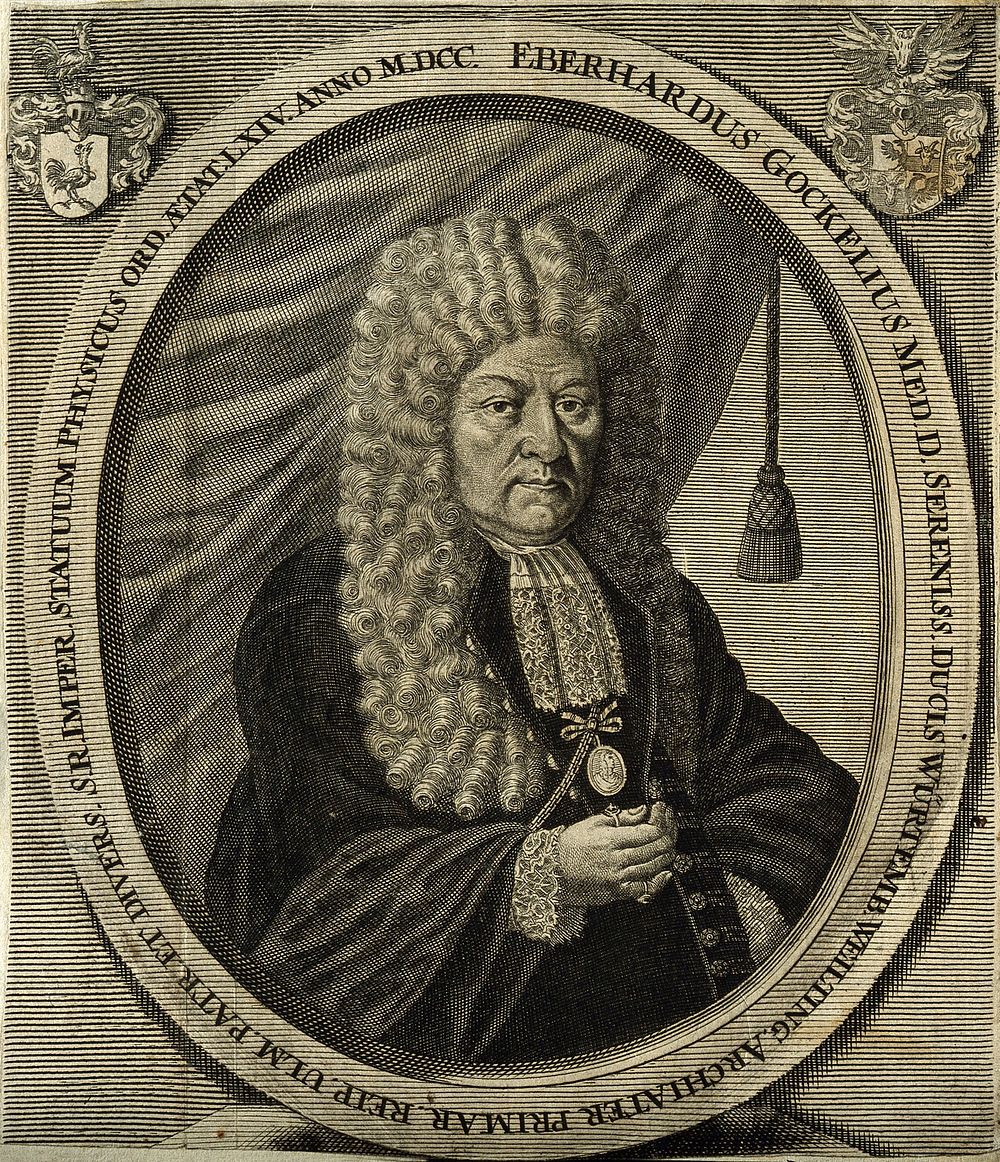 Eberhard Gockel. Line engraving by G. A. Wolffgang.