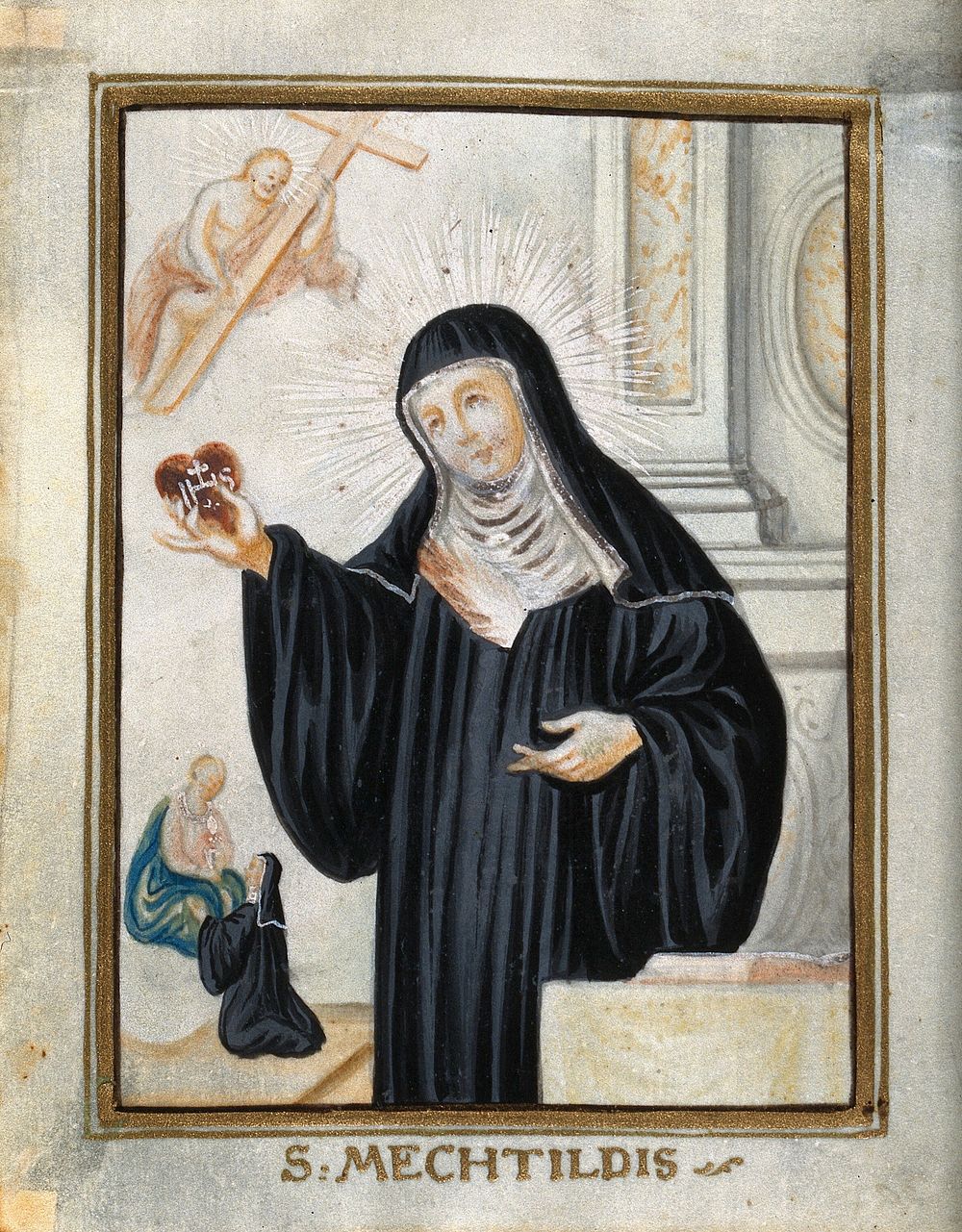 Saint Mechthild of Magdeburg. Gouache.