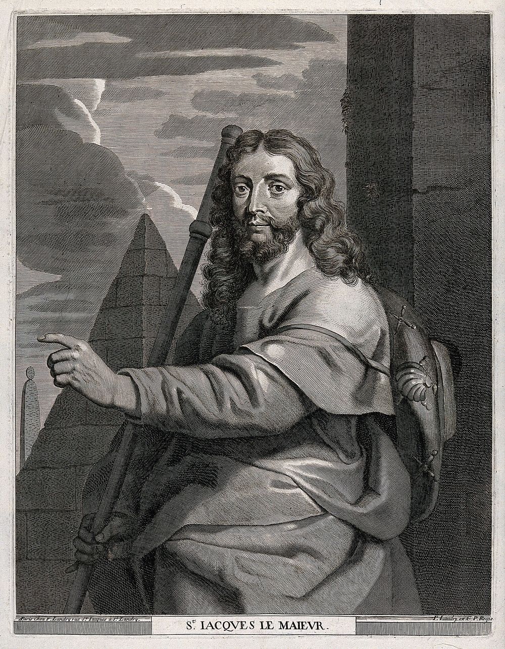 Saint James the Great. Line engraving.