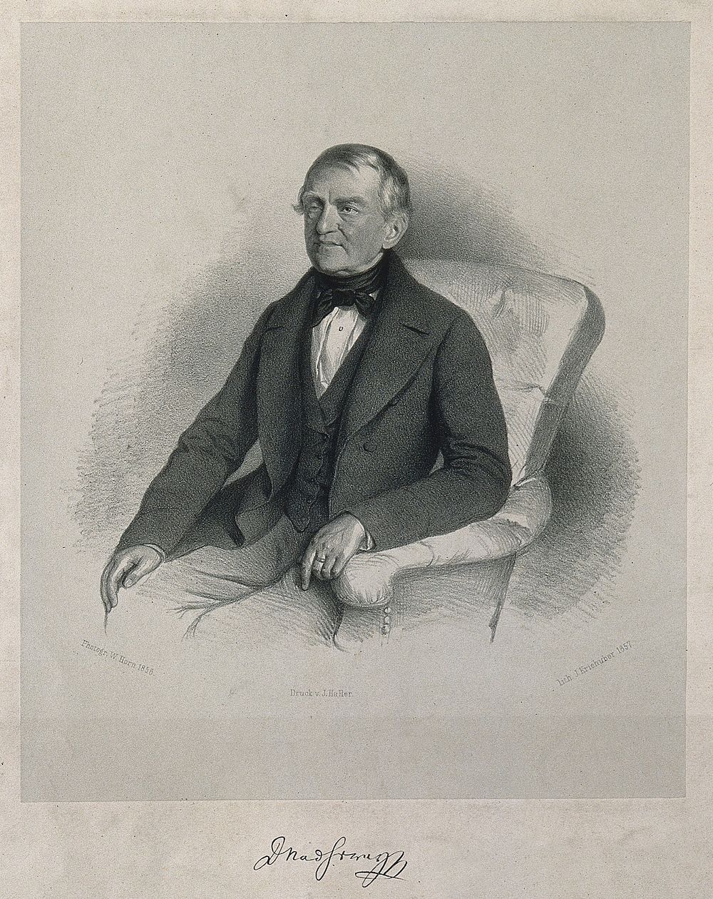 Ignaz Florentin, Ritter von Nad'Herny. Lithograph by J. Kriehuber, 1857, after W. Horn, 1856.