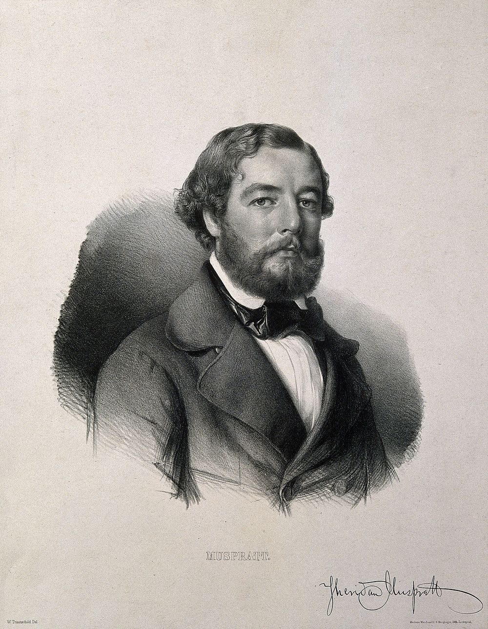 James Sheridan Muspratt. Lithograph by W. Trautschold.