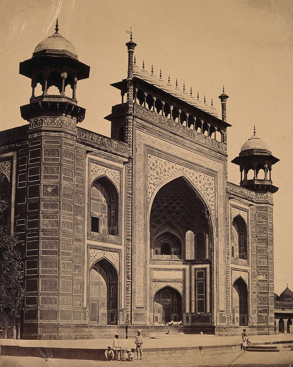 Agra, India: a large ornate building. Photograph by Felice Beato, ca. 1858.