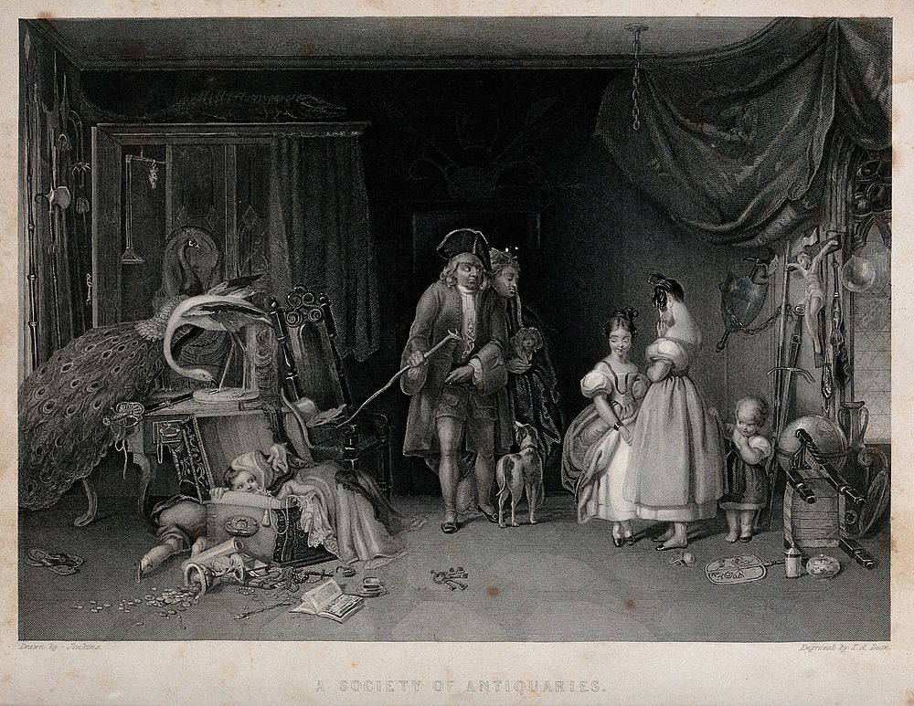 Two young children hide as two adults come into the room where the children have been playing with their precious antiques.…