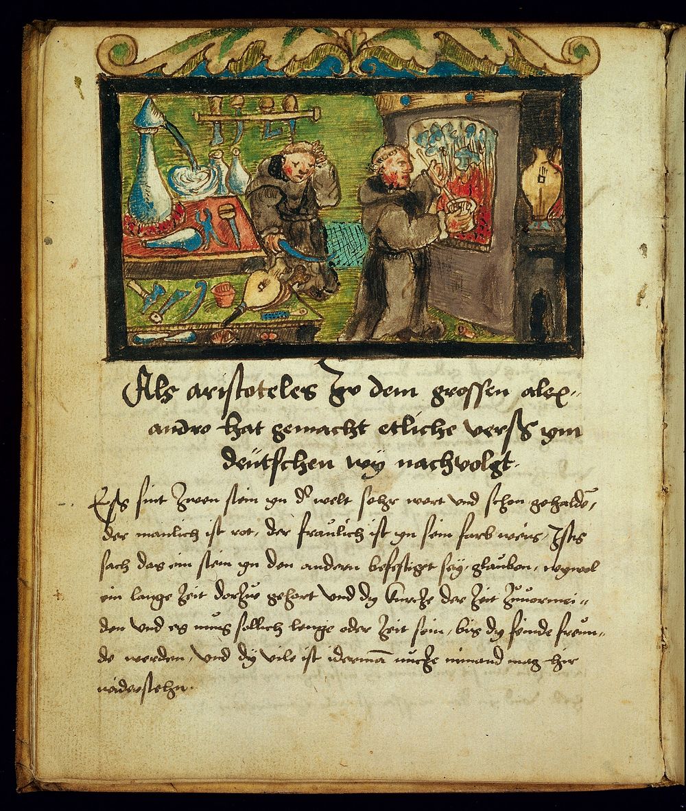 Two Monks practising alchemy
