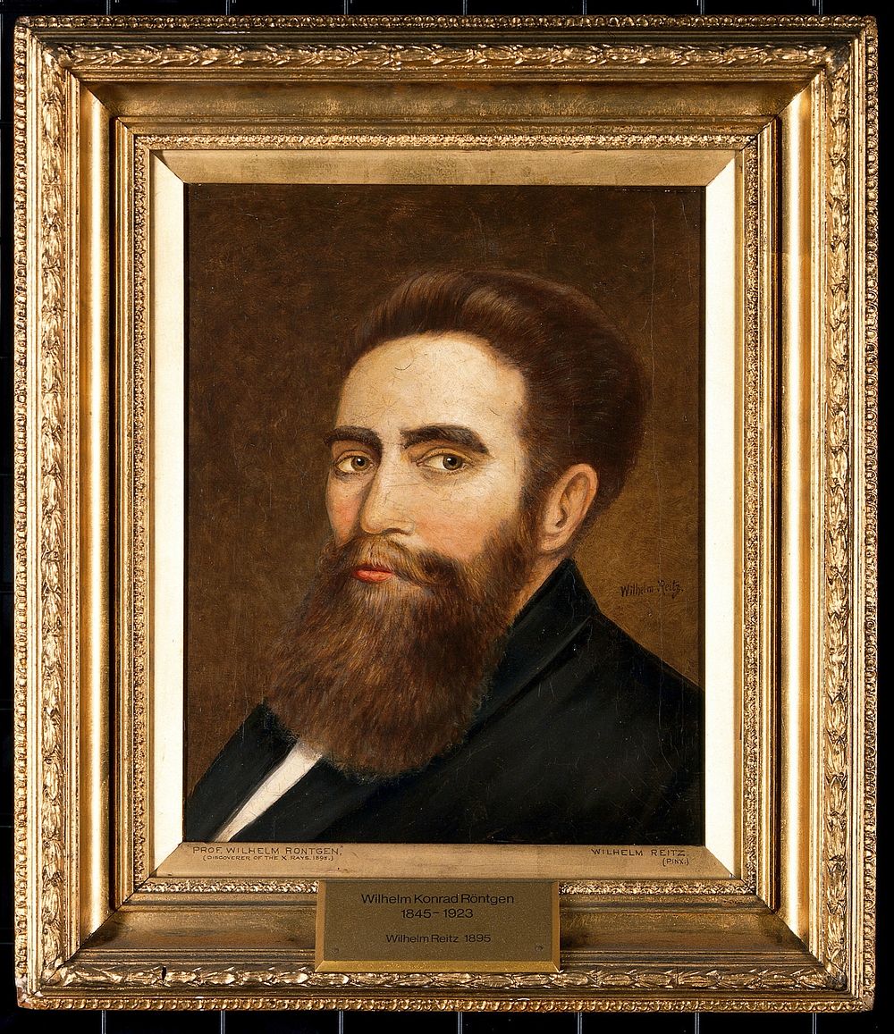 Wilhelm Conrad Roentgen . Oil painting.