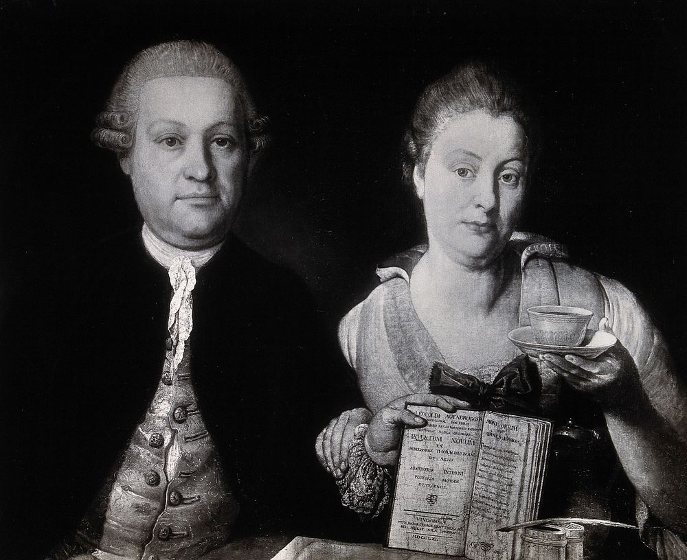 Leopold Auenbrugger and his wife. Photograph by V.A. Heck.