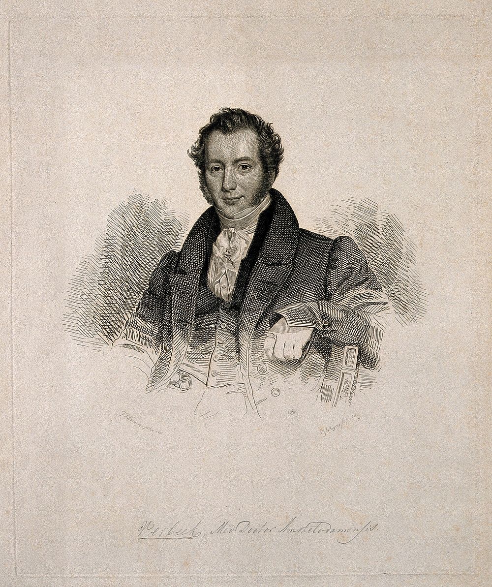 Albert Jan Verbeek. Line engraving by D. J. Sluyter, 1836, after J. A. Kruseman, 1831.
