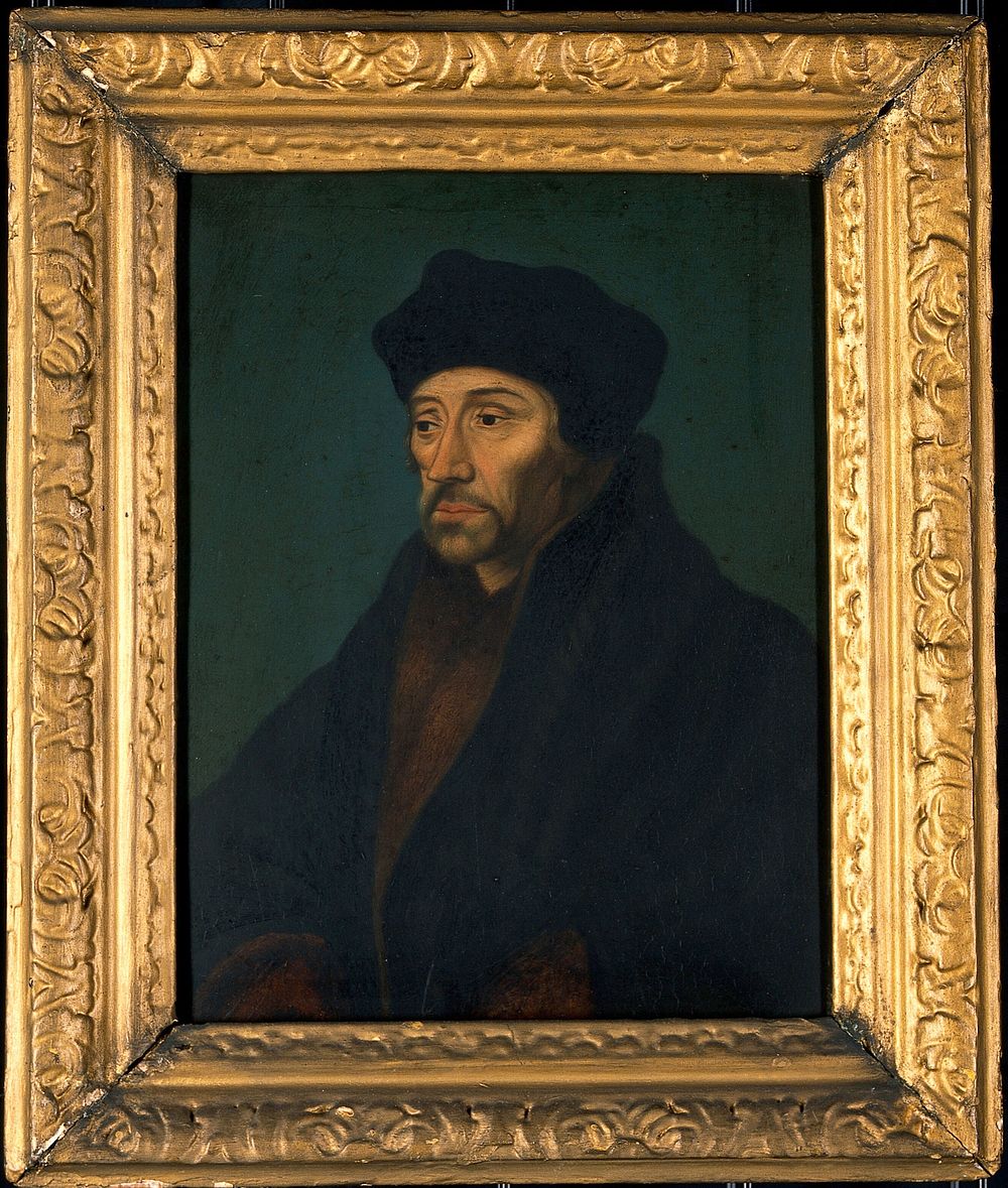 Desiderius Erasmus. Oil painting after H. Holbein.