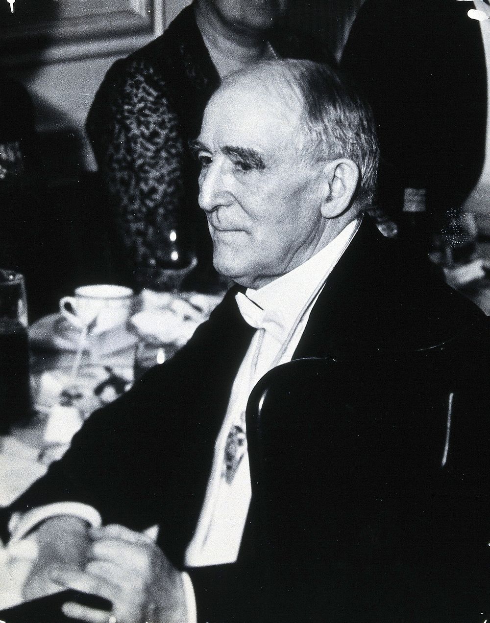 Henry Solomon Wellcome at the dinner to mark the opening of the cinchona exhibition. Photograph, 1930.