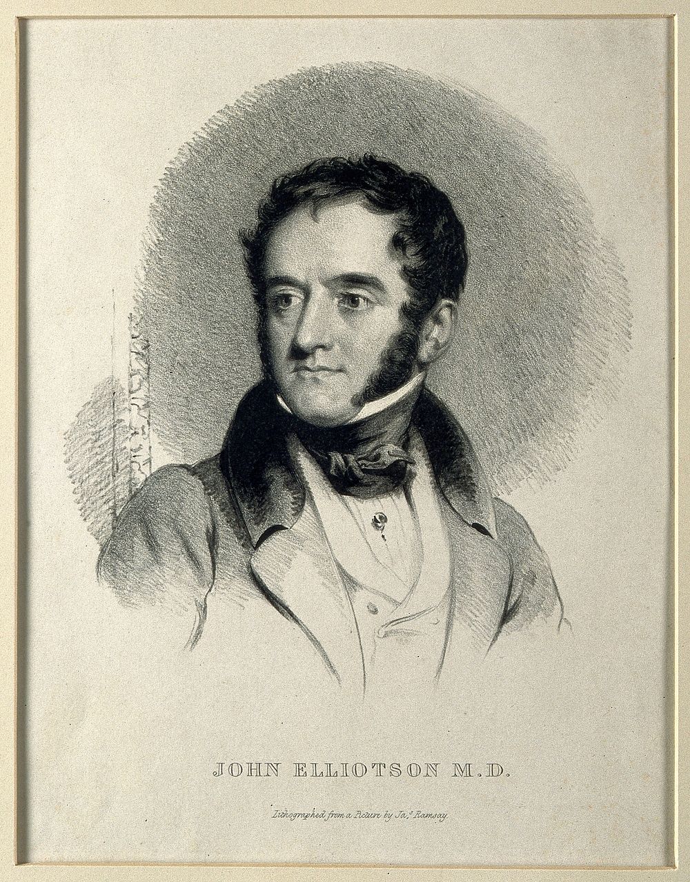 John Elliotson. Lithograph after J. Ramsay.
