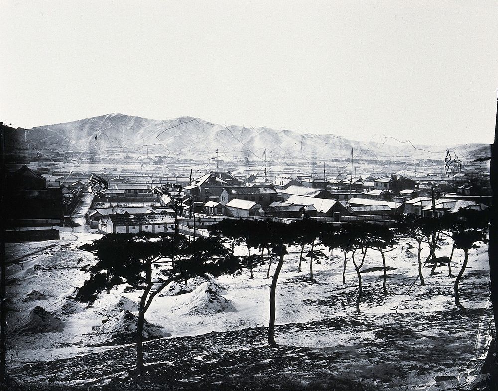 Chefoo, Shantung province, China. Photograph, 1981, from a negative by John Thomson, ca. 1870.