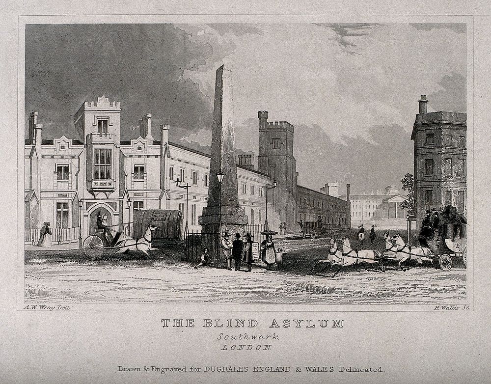 The blind school, Southwark. Engraving by H. Wallis after A. W. Wray.