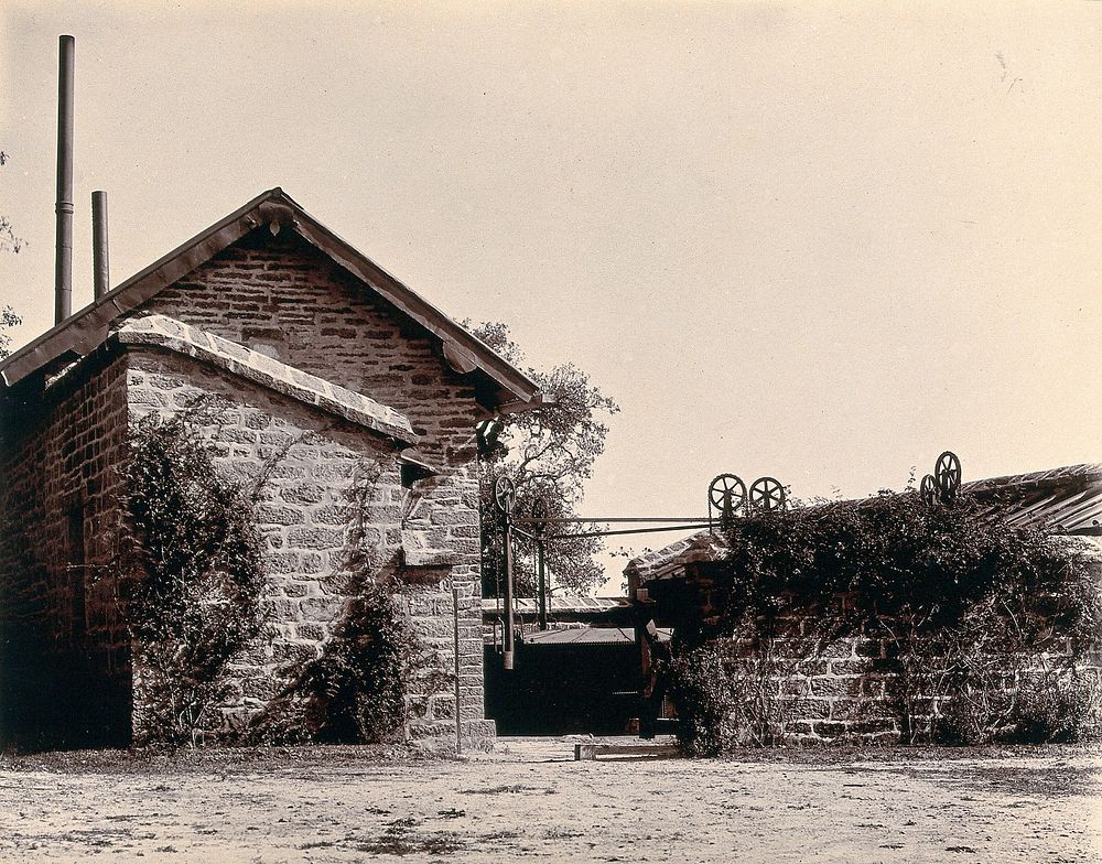 Imperial Bacteriological Laboratory, Muktesar, Punjab, India: the gas house. Photograph, 1897.