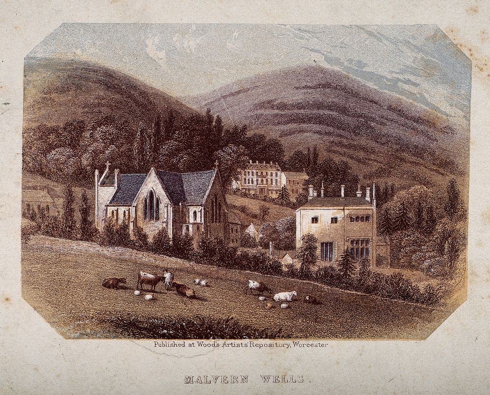 Malvern Wells, Great Malvern, Worcestershire. Coloured process print.