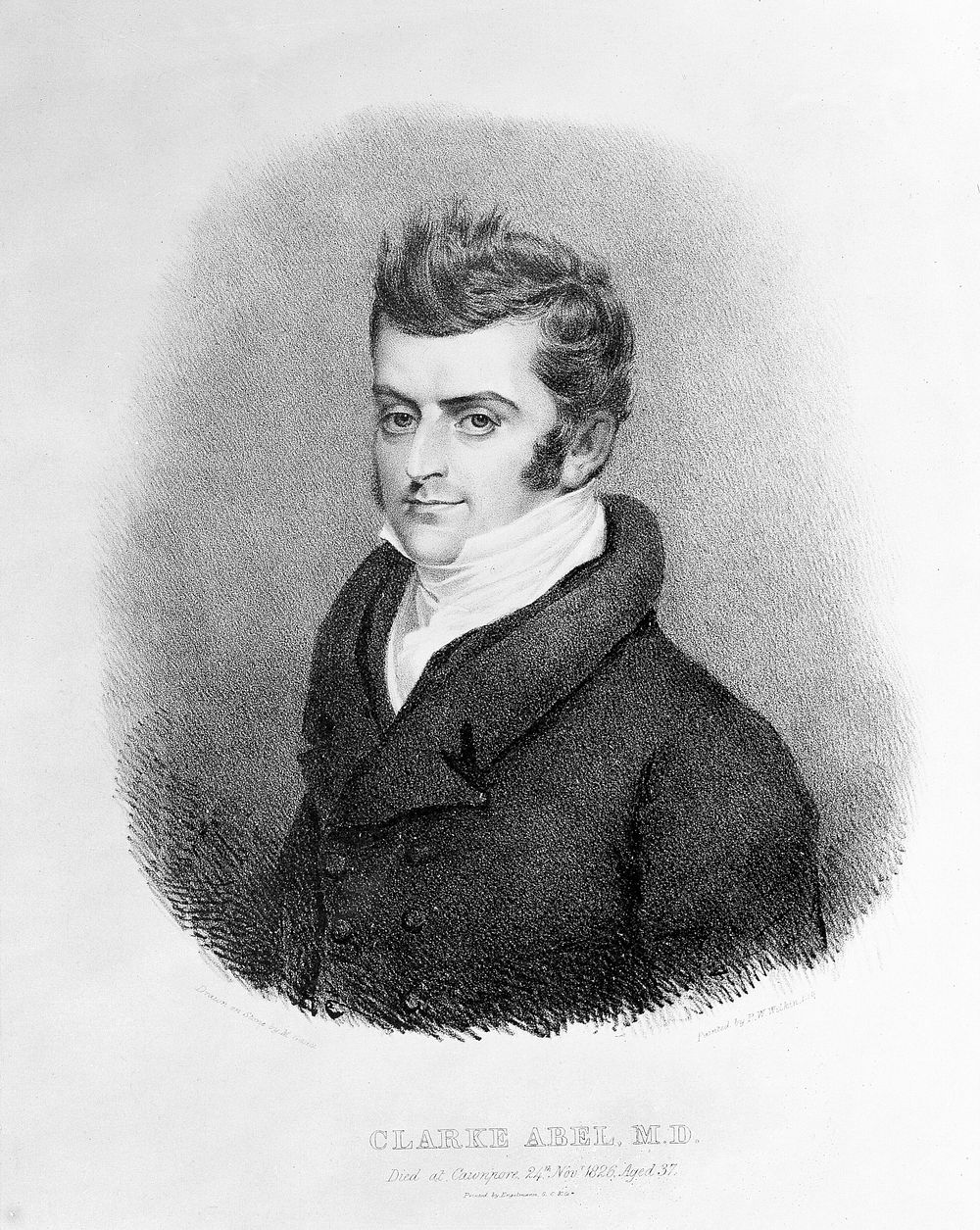 Clarke Abel. Lithograph by M. Gauci after P. W. Wilkin.
