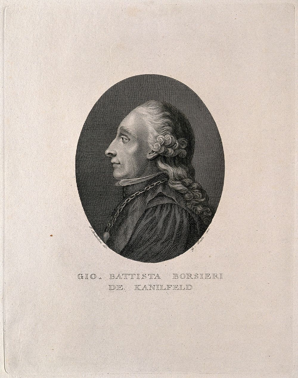 Giovanni Battista Borsieri di Kanifeld. Line engraving by G. Dala after F. Anderloni.