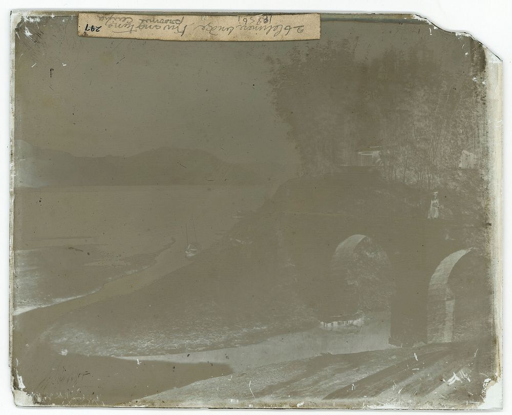 Pearl River, Kwangtung province, China: a bridge. Photograph by John Thomson, 1870/1871.