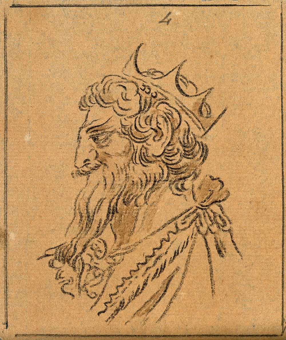 Attila the Hun. Drawing, c. 1789.