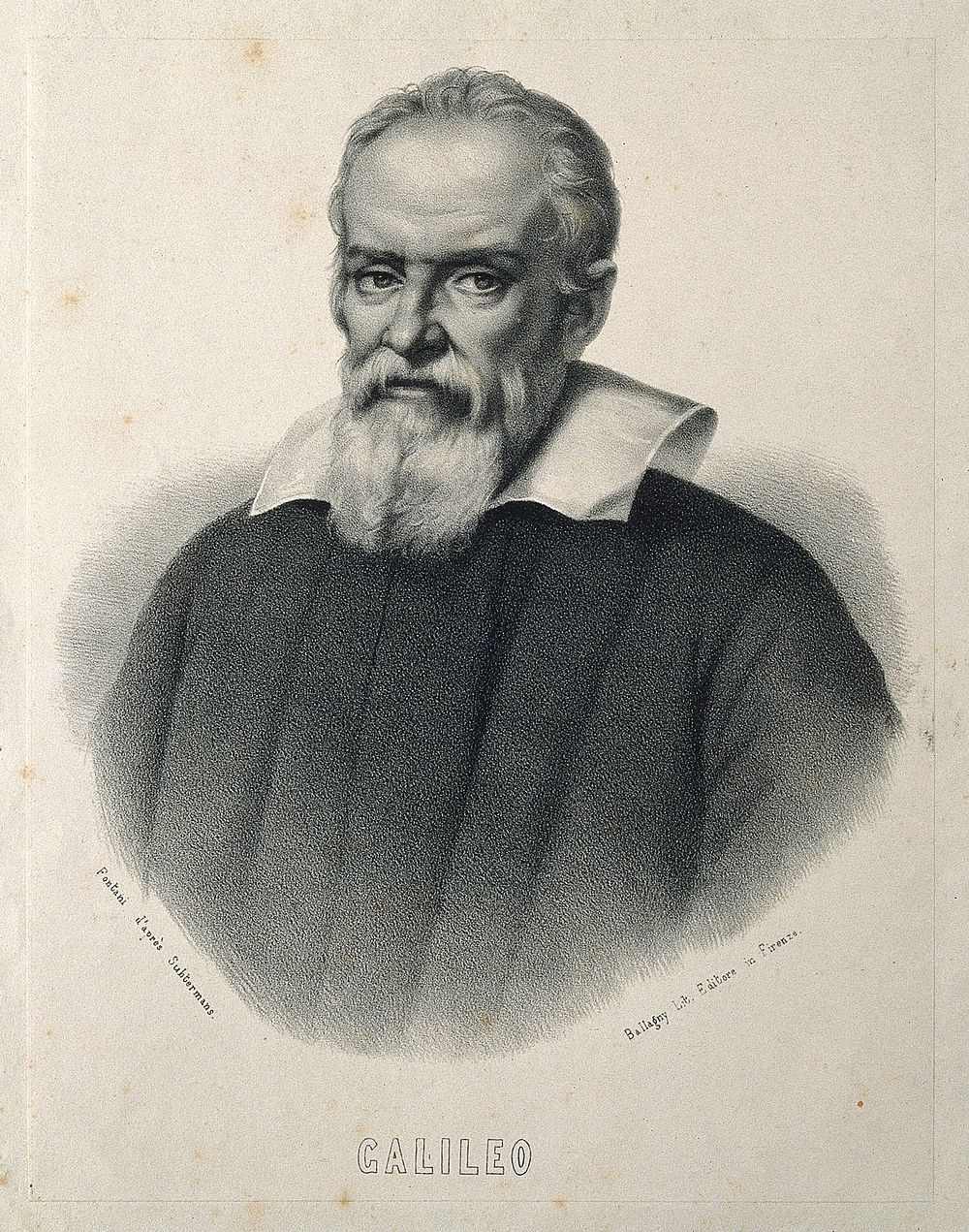 Galileo Galilei. Lithograph by N. Fontani after J. Sustermans.