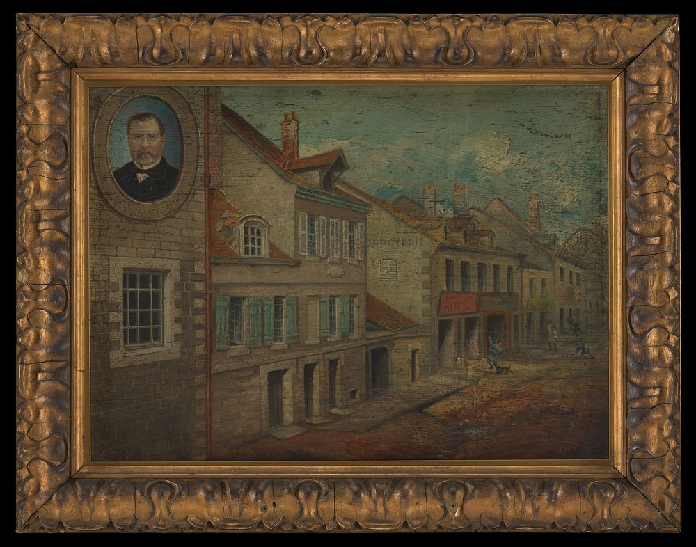 The birthplace of Louis Pasteur. Oil painting.