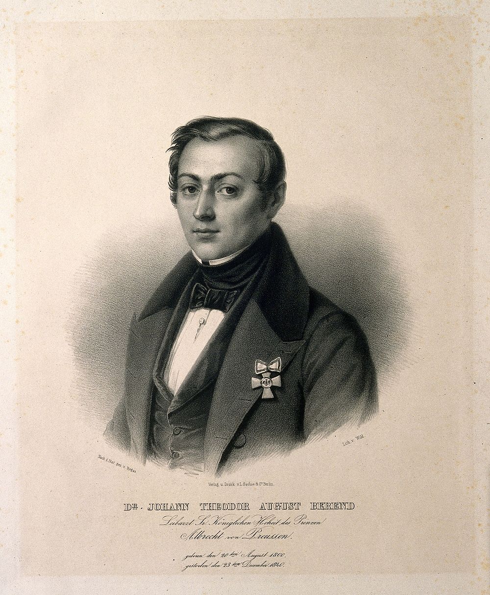 Johann Theodor August Berend. Lithograph by C. Wild after C.J. Begas.