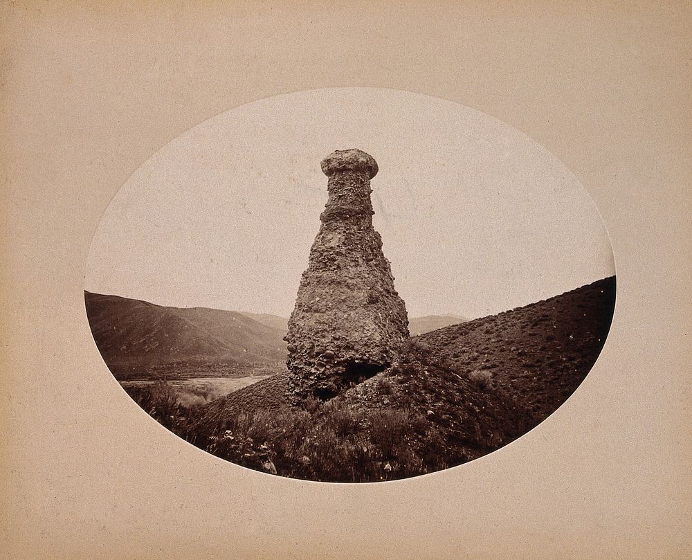 The Devil's War Club, Weber Canyon, Utah: a rock formation. Photograph, ca. 1880.