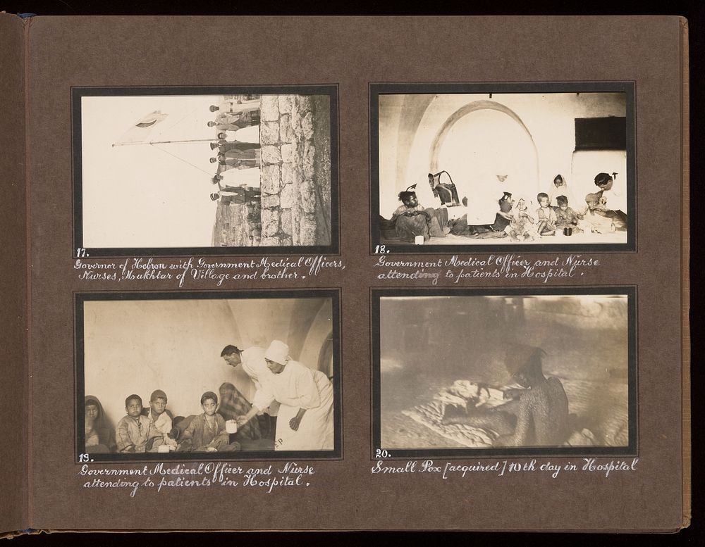 Smallpox epidemic, Palestine. Photograph album, ca. 1922.