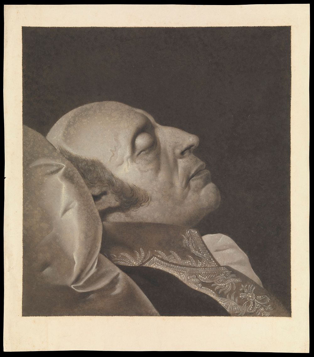 A Hanoverian prince on his deathbed. Gouache, 1794 .