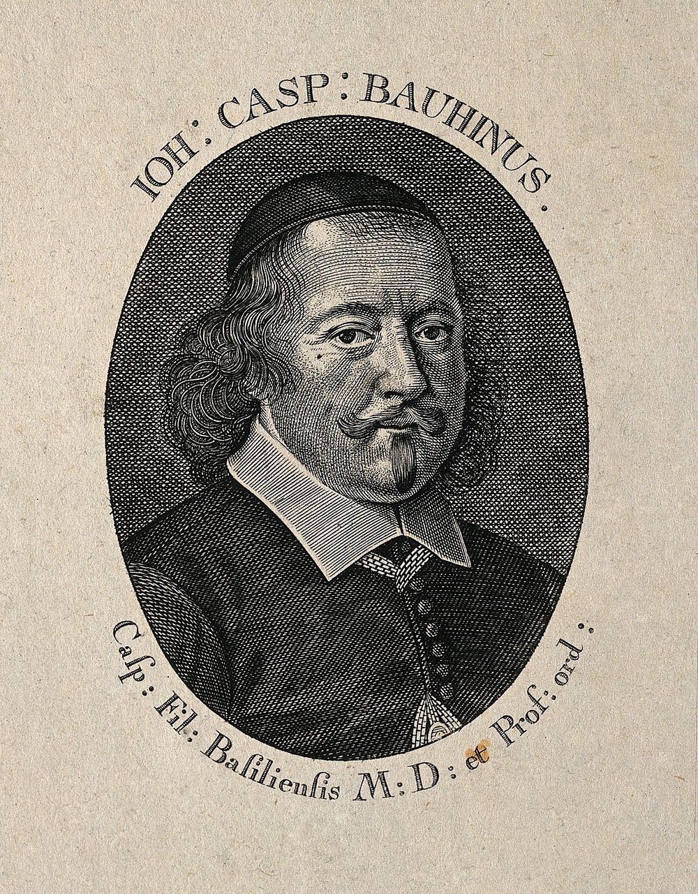 Johann Caspar Bauhin. Line engraving.