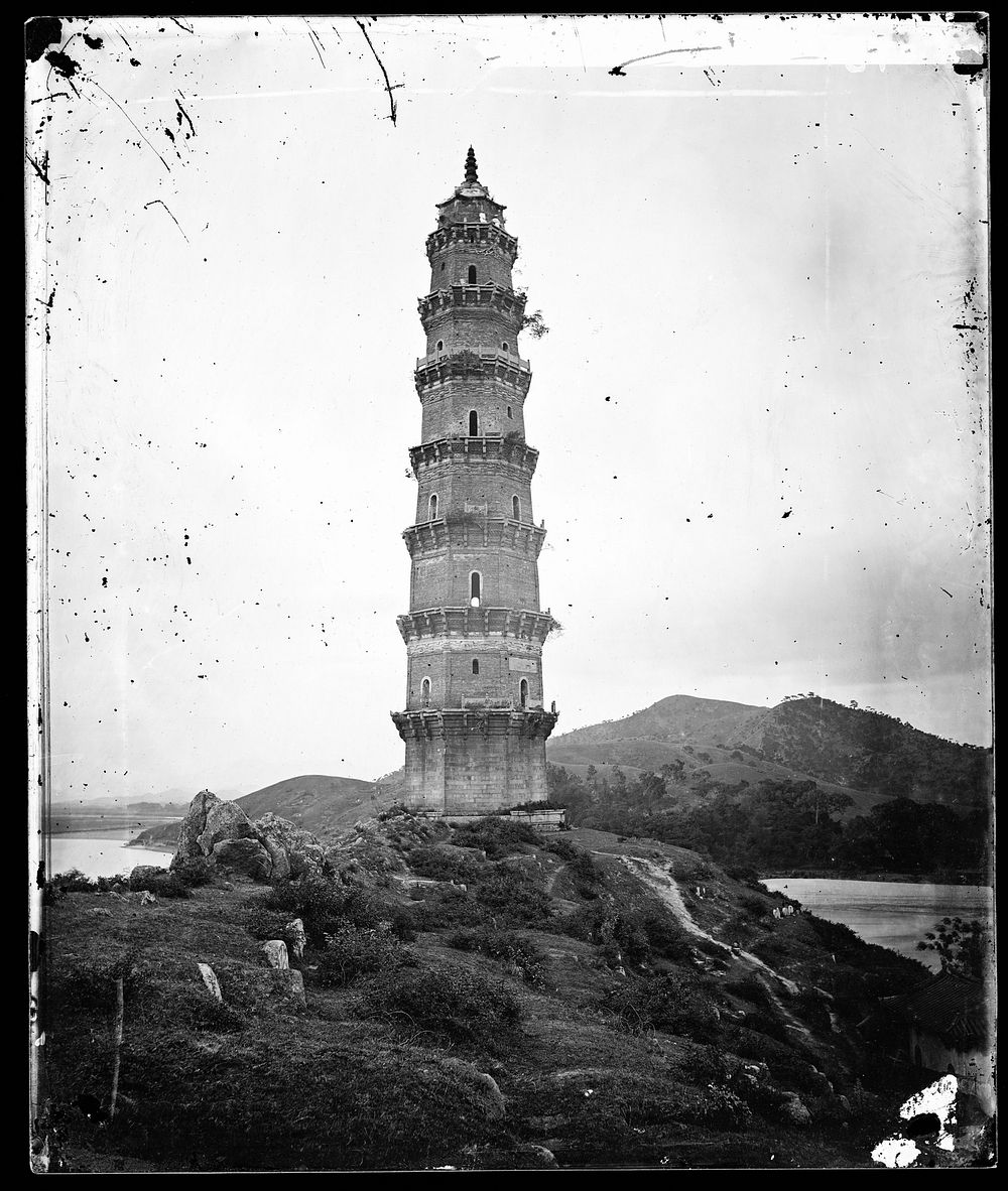 Chaozhou, Guangdong (Kwangtung) province, China: Phoenix pagoda. Photograph by John Thomson, 1870.