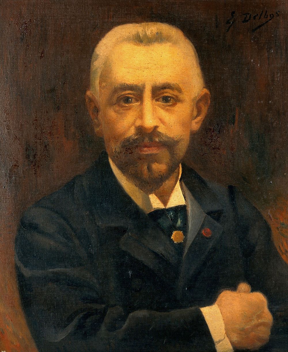 Edmond Isidore Etienne Nocard, microbiologist. Oil painting by E. Delbos.