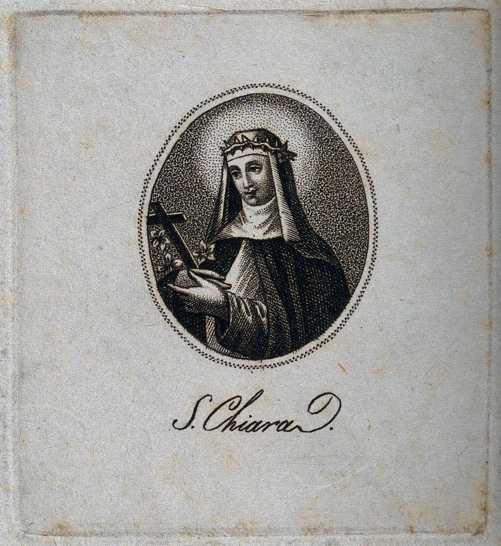 Saint Clare of Montefalco. Stipple engraving.