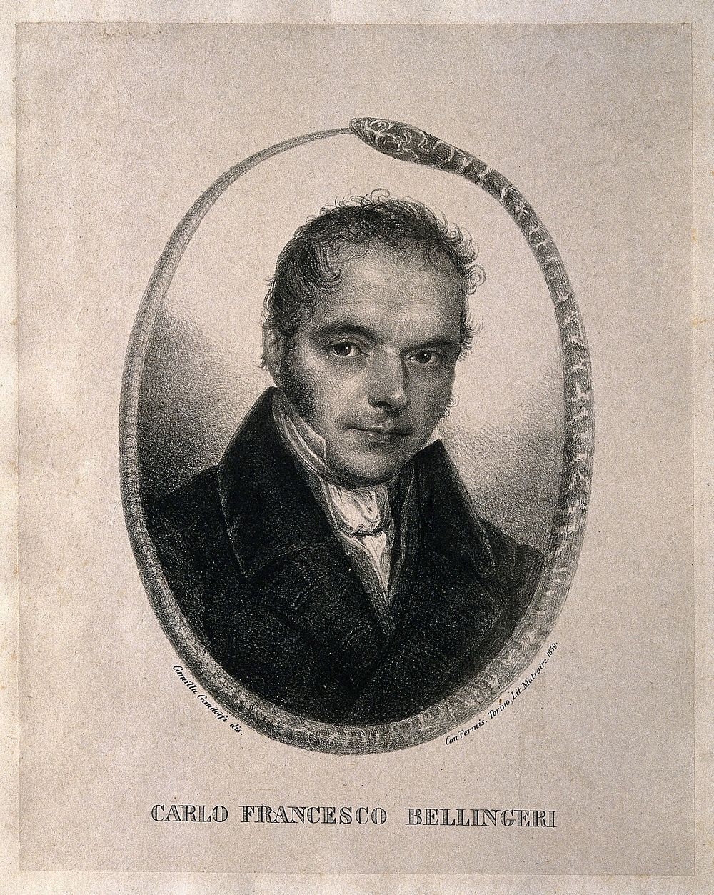 Carlo Francesco Bellingeri. Lithograph after Camilla Gandolfi, 1839.
