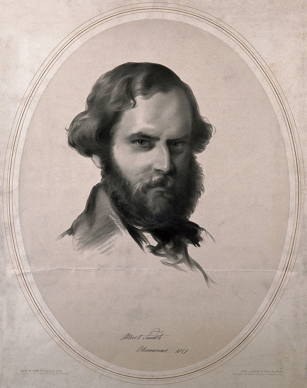 Albert Richard Smith. Lithograph by R. J. Lane after F. Talfourd, 1851.