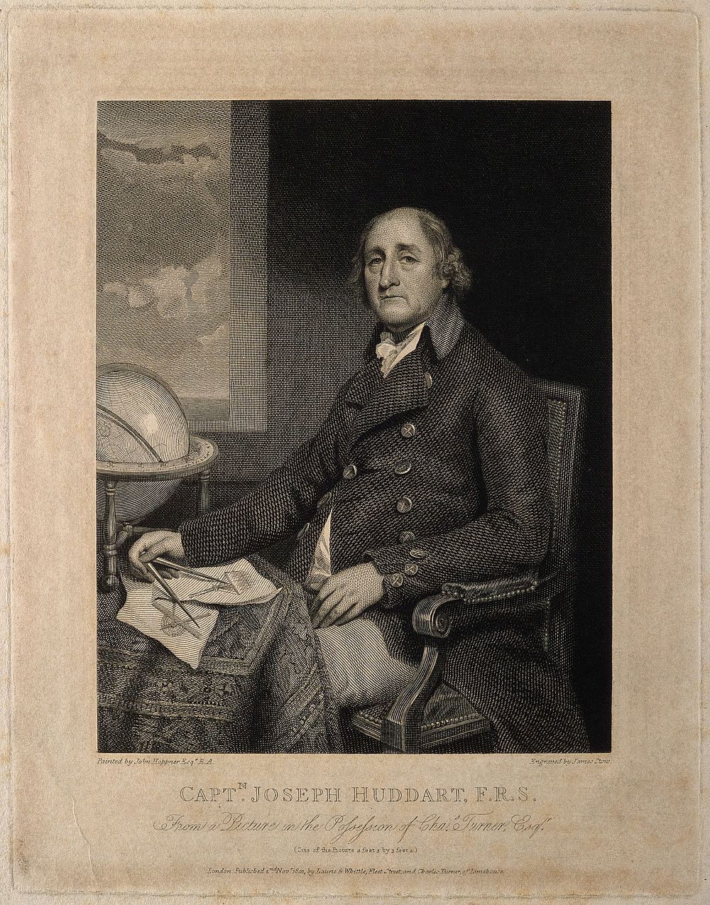 Joseph Huddart. Line engraving by J. Stow, 1801, after J. Hoppner.