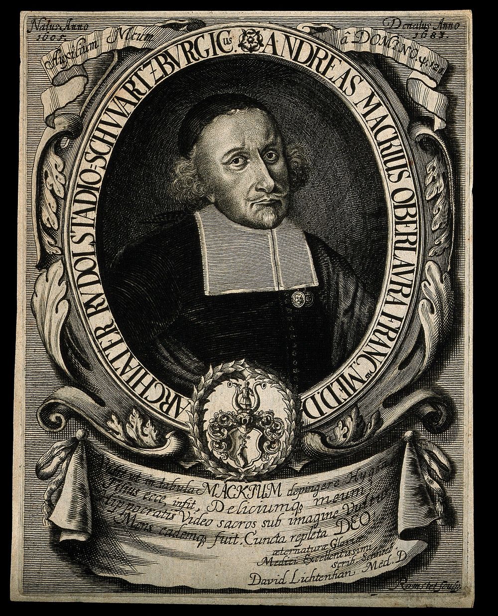 Andreas Mack. Line engraving by C. Romstet.