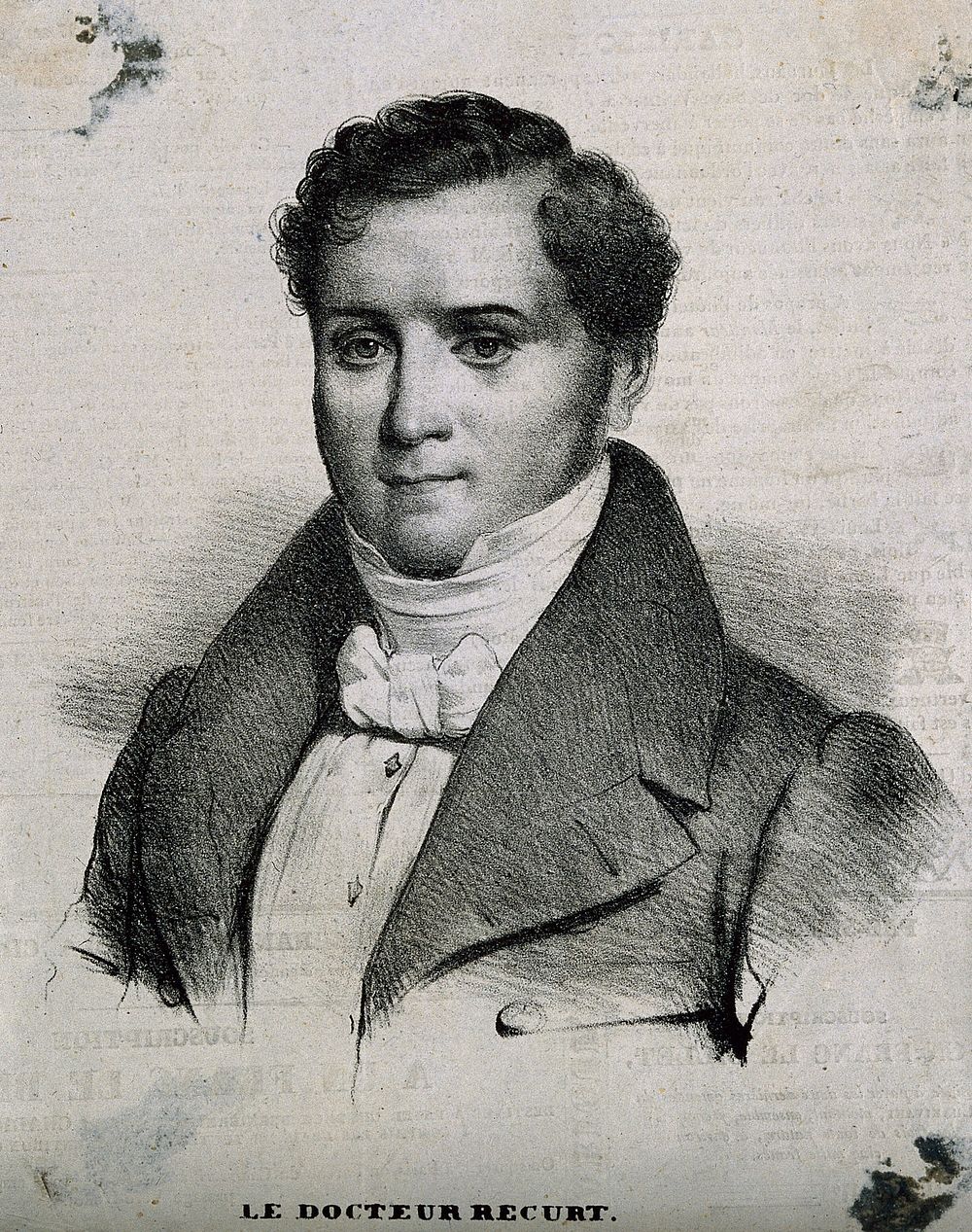 Adrien Barnabé Athanase Recurt. Lithograph.