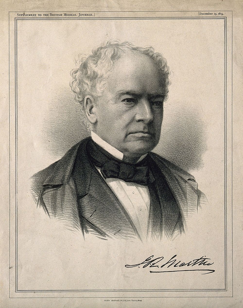 Sir James Ranald Martin. Lithograph, 1874.