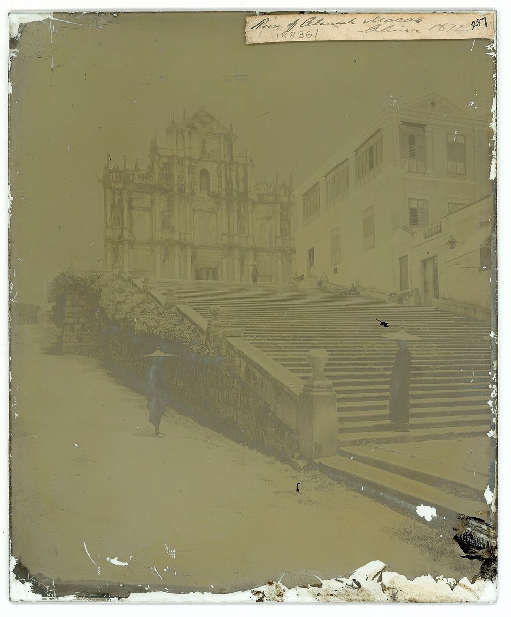 Macao, China: the ruins of St Paul's church. Photograph by John Thomson, 1870.