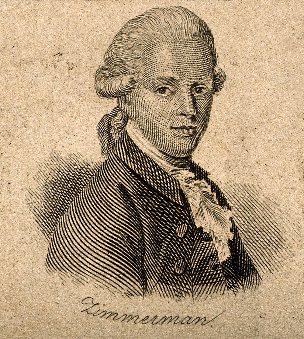 Johann Georg Zimmermann. Line engraving, 1825.