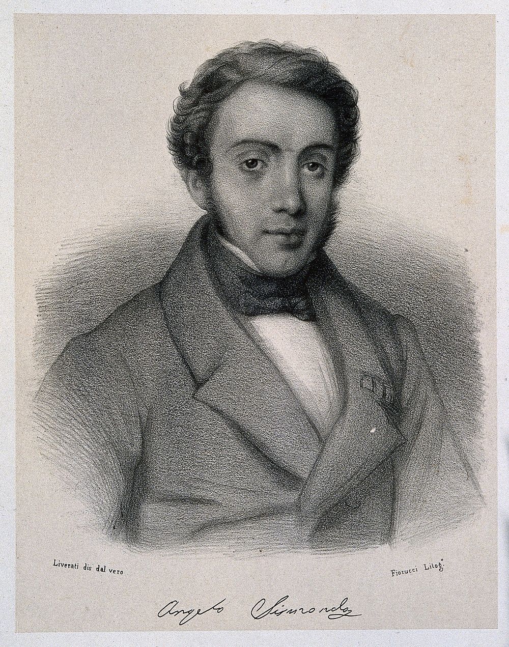 Angelo Sismondi. Lithograph by L. Fiorucci after C. E. Liverati, 1841.
