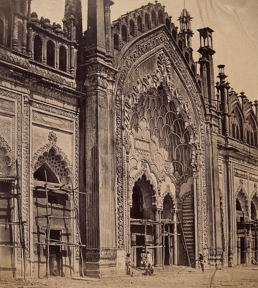 Lucknow, India: gateway of the Jumna Musjid. Photograph by Felice Beato, ca. 1858.