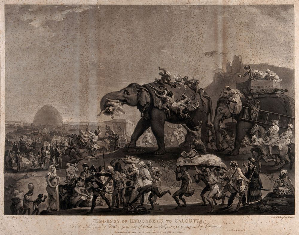 An embassy of the Nawab of Oudh (Awadh), led by his minister Haider Beg Khan, passing Patna on its way to Lord Cornwallis…